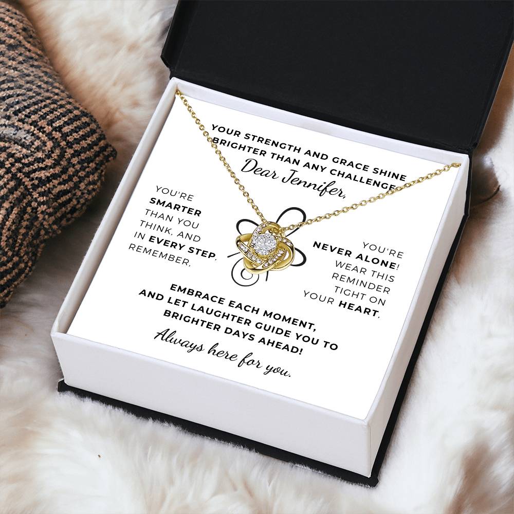 Strength Embrace Love Knot Necklace - A gift of Resilience and Support