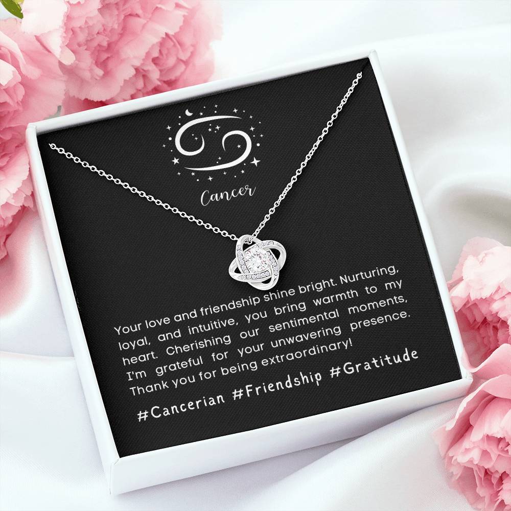 Cancer Zodiac Sign - Love Knot Necklace