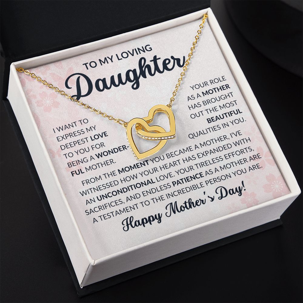 To my Loving Daughter - Happy Mother's Day Heart Necklace with message card