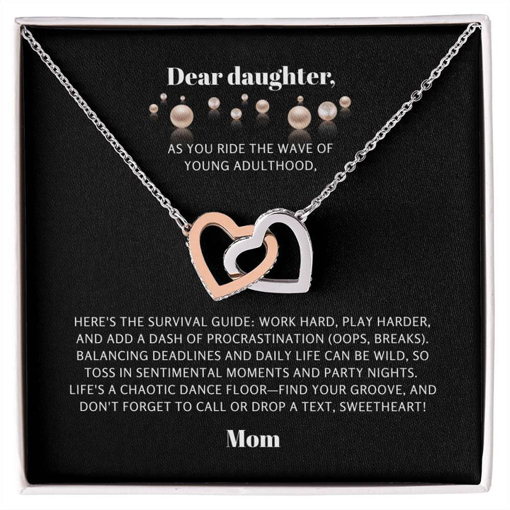 Life's Adventure Guide: Hearts Necklace and Personalized Card for Young woman