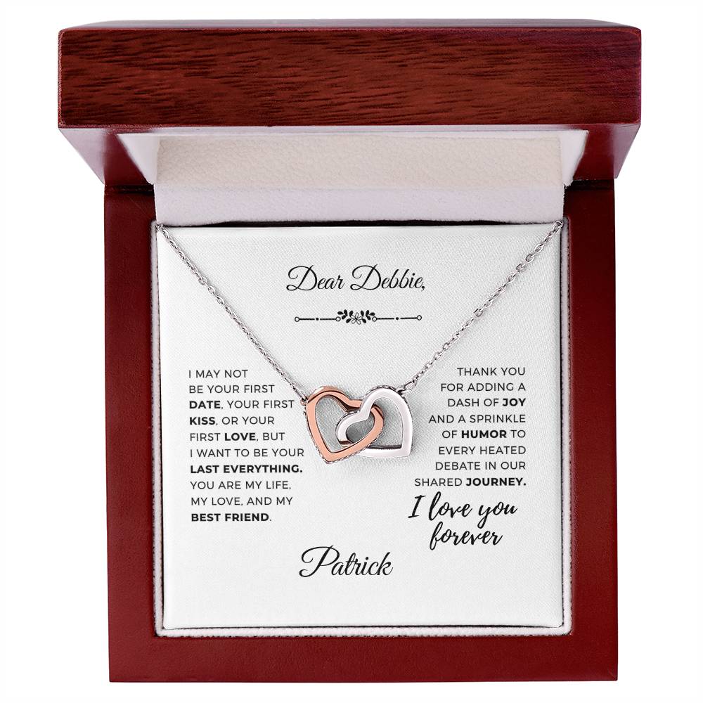 LASTING LOVE Interlocking Hearts necklace set - Custom Header and signature