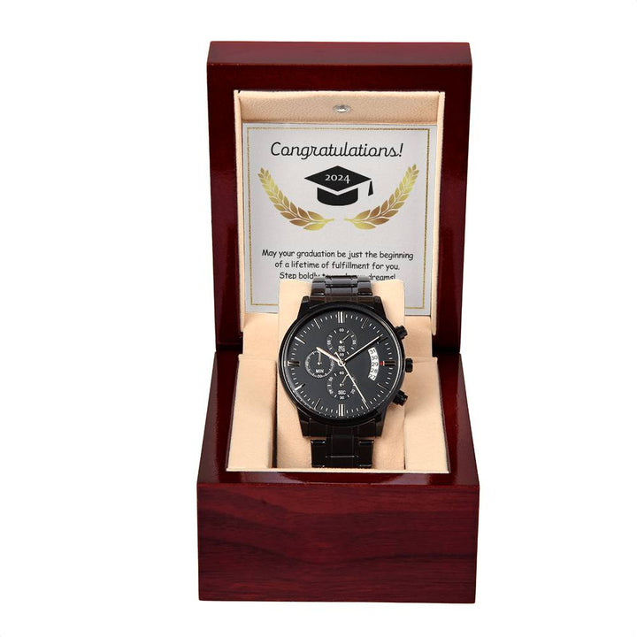 GRADUATION MILESTONE Black Chronograph Watch