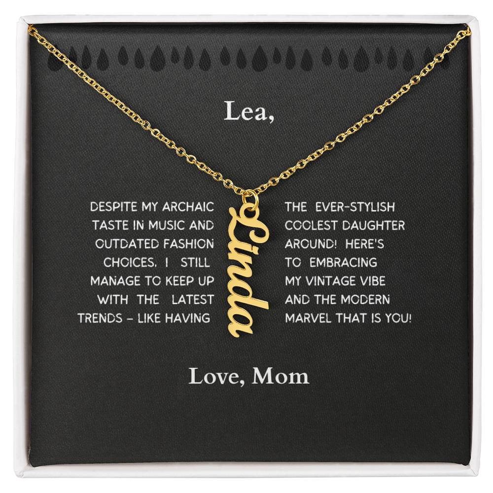 The Coolest Daughter Necklace from Mom and Dad (Personalize message)