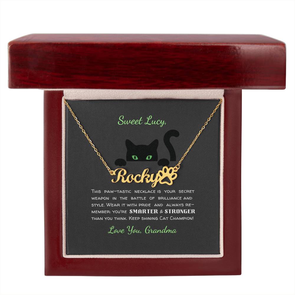 Purrsonalized Power: Kitty Name Necklace Gift Box