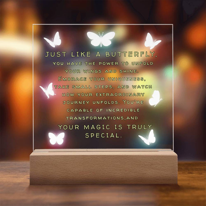 "Unfold you wings" SOCIAL ANXIETY Acrylic LED light