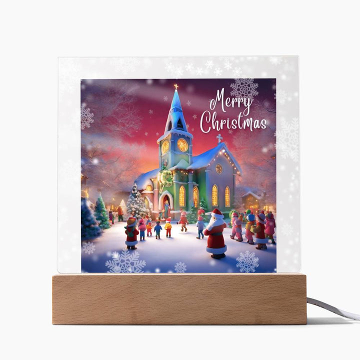 Red Santa's Wonderland: LED Acrylic Plaque –  The Ultimate Christmas Décor Gift