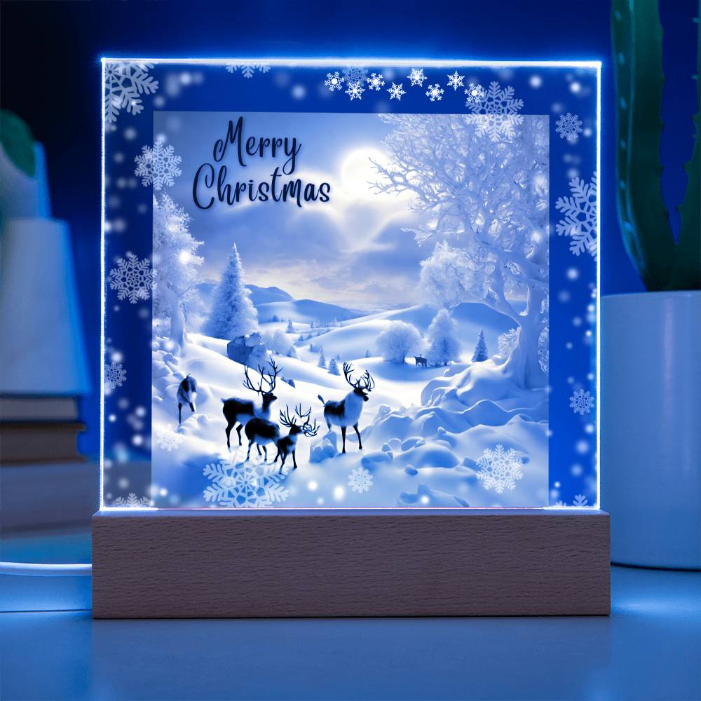 Snowy Elegance: LED Acrylic Plaque – The Ultimate Christmas Decor Gift