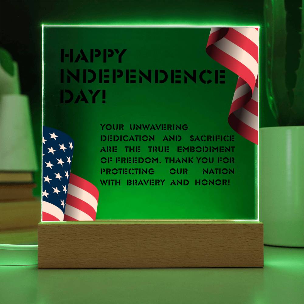 Happy Independance Day - Thank you for protecting our Nation - Acrylic Plaque