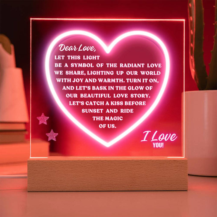 Radiant Love LED Light - Acrylic Plaque