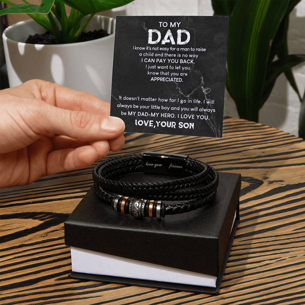 To MY Dad From Son - Love you Forever Bracelet
