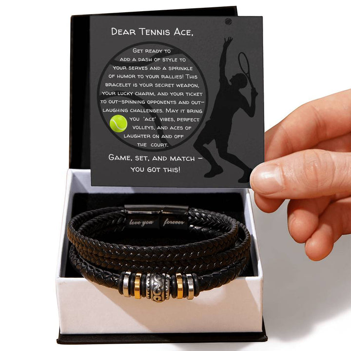 Serve & Smile: Tennis Passion Leather Bracelet Gift Box