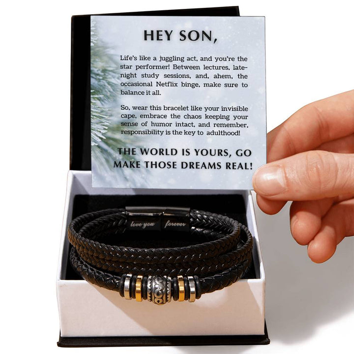 Responsibility Emblem Bracelet: Parent to Son (Young adult or student)