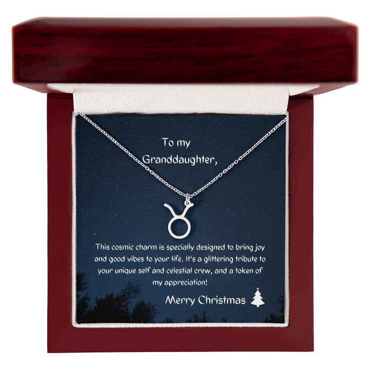 To my Granddaughter - Beautiful Zodiac Necklace with Christmas message card