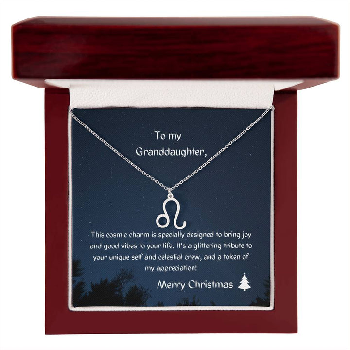 To my Granddaughter - Beautiful Zodiac Necklace with Christmas message card