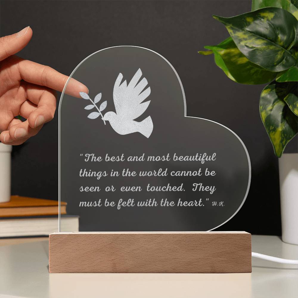 Illuminate Inspiration or memories : Radiant Wings LED Heart Plaque