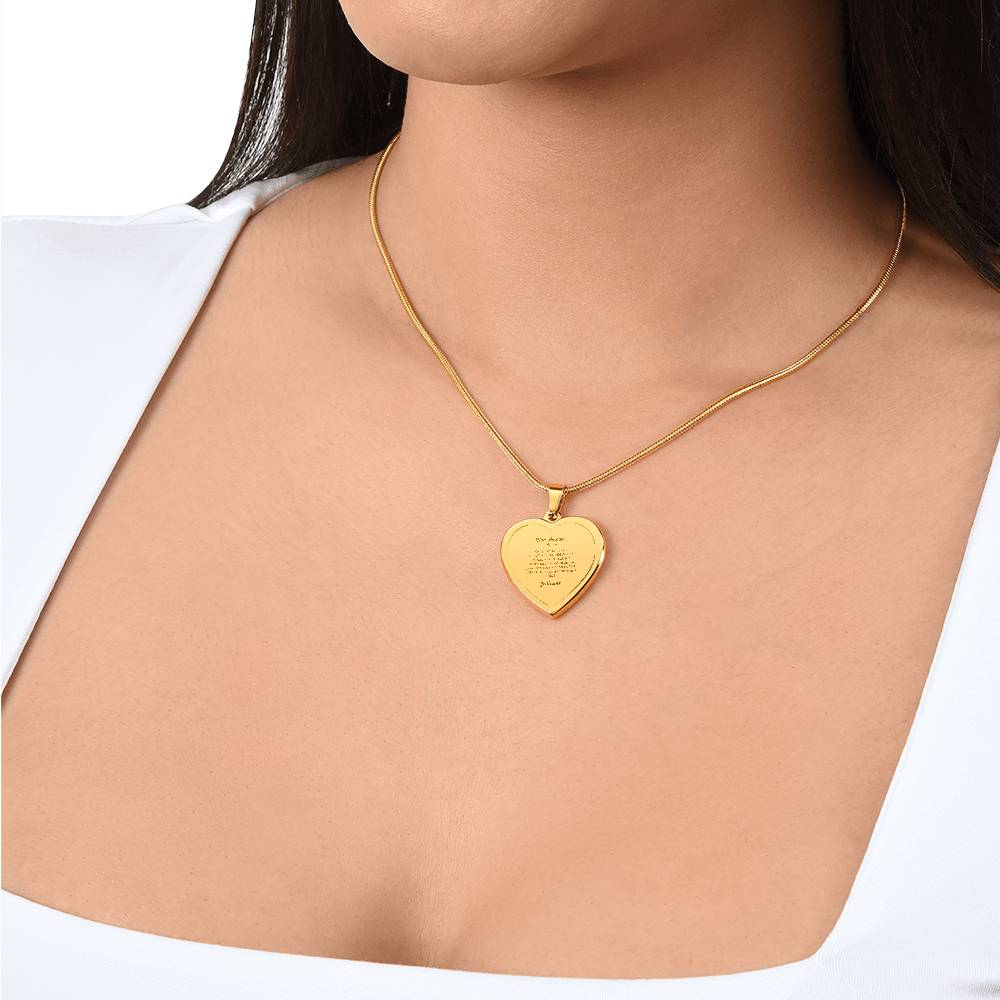 Éclat d'Amour Engraved Heart Necklace: A Radiant Expression of French Love