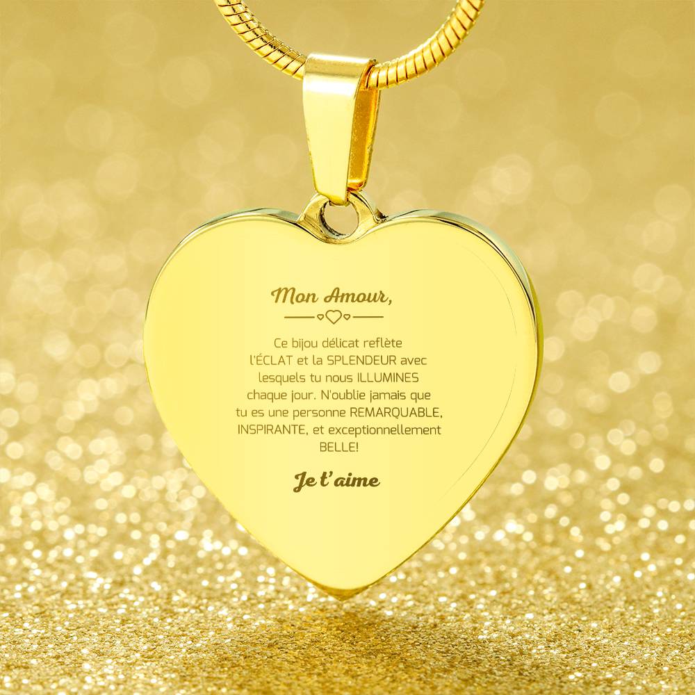 Éclat d'Amour Engraved Heart Necklace: A Radiant Expression of French Love