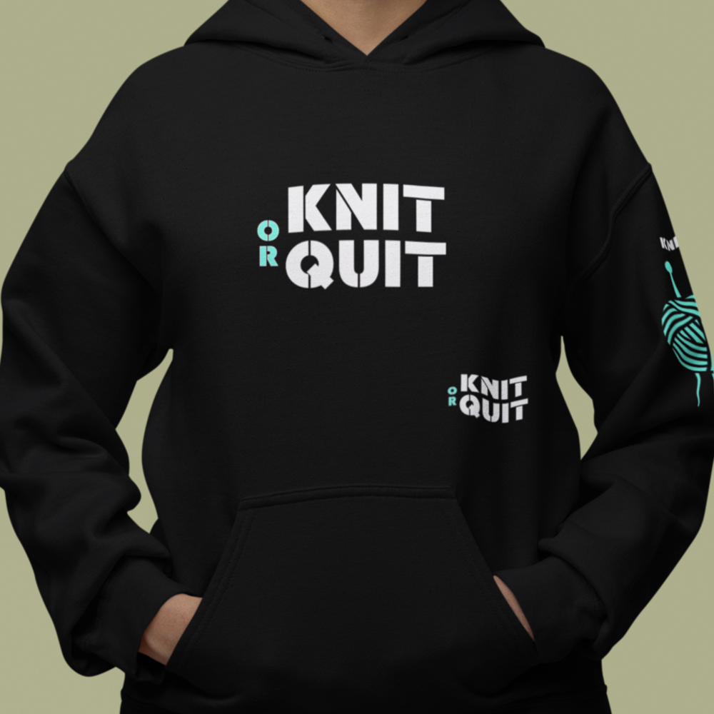 KNIT OR QUIT Unisex Heavy Blend™ Hooded Sweatshirt
