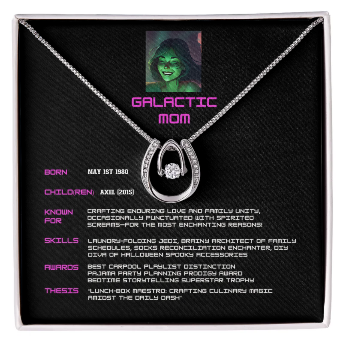 Lucky in Love Necklace: Profile of a Galactic Mom to custom