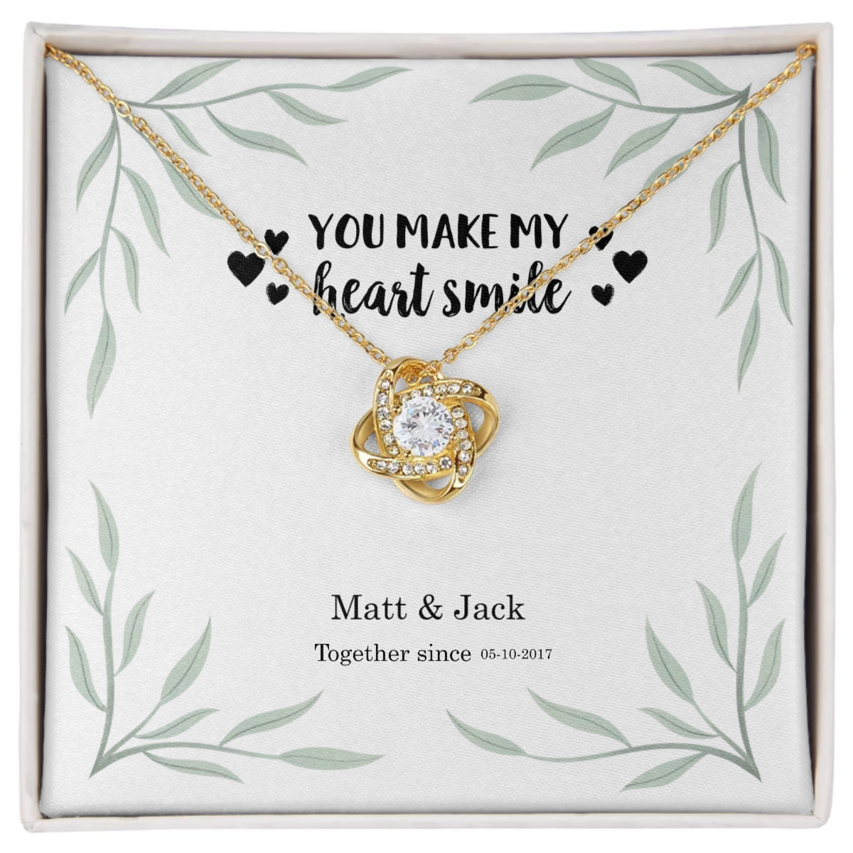 You&Me Together since - CUSTOMIZE IT- Love Knot Necklace