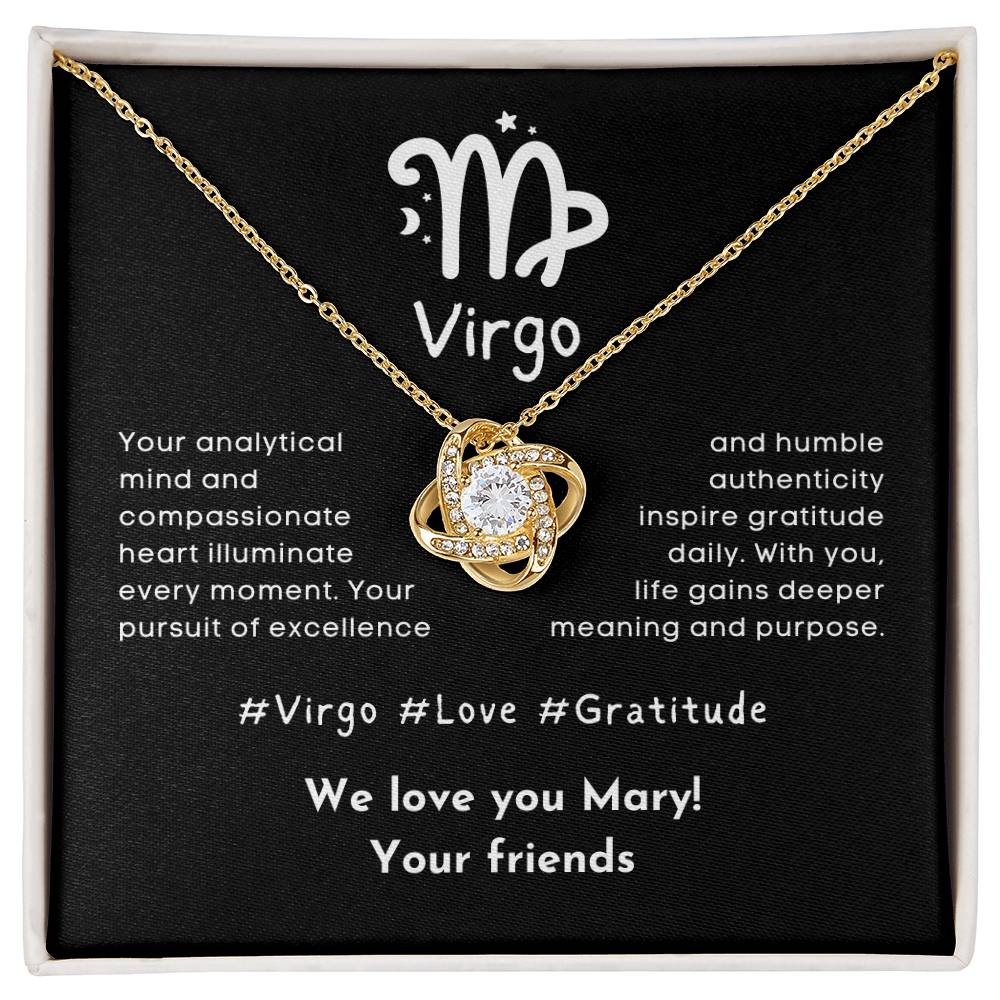 Virgo zodiac Custom card - Love knot Necklace