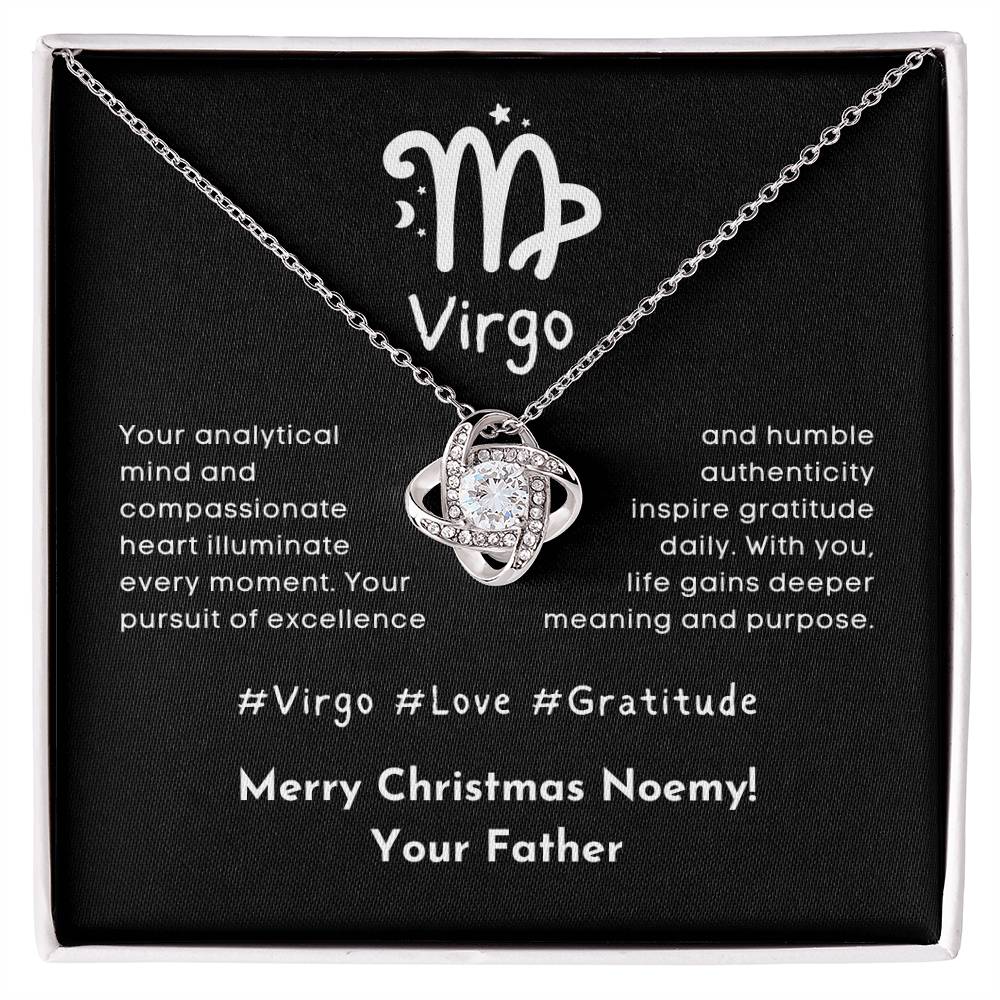 Virgo zodiac Custom card - Love knot Necklace