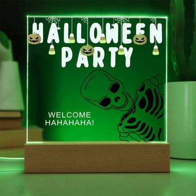 Personalized HALLOWEEN PARTY Acrylic Square Led Light