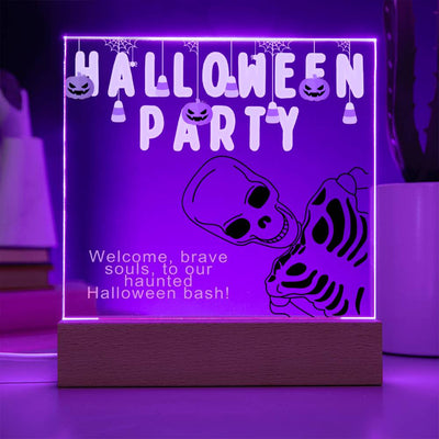 Personalized HALLOWEEN PARTY Acrylic Square Led Light