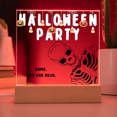 Personalized HALLOWEEN PARTY Acrylic Square Led Light