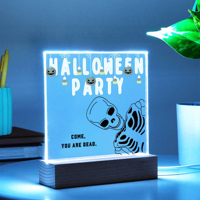 Personalized HALLOWEEN PARTY Acrylic Square Led Light