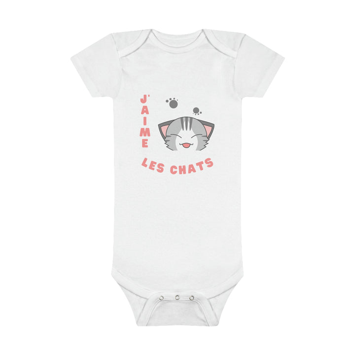 "J'aime les chats (pink)" Organic Baby Bodysuit
