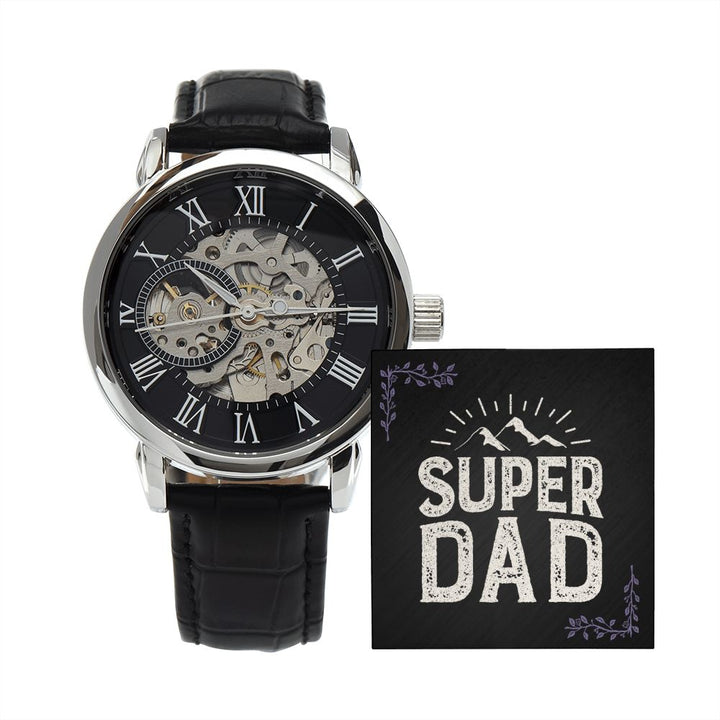 "Super Dad" Men's Openwork Watch