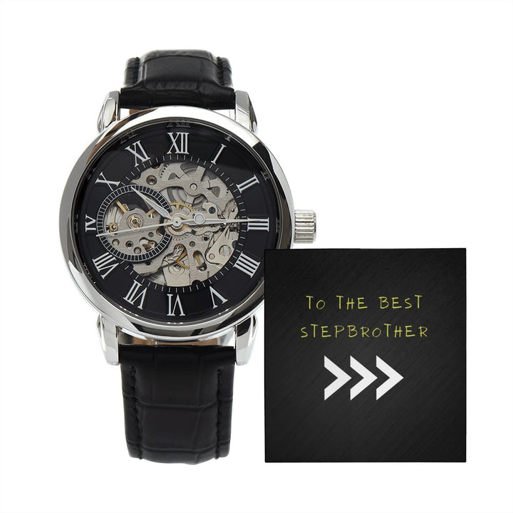 To the Best Stepbrother White arrow -  Men's Openwork Watch