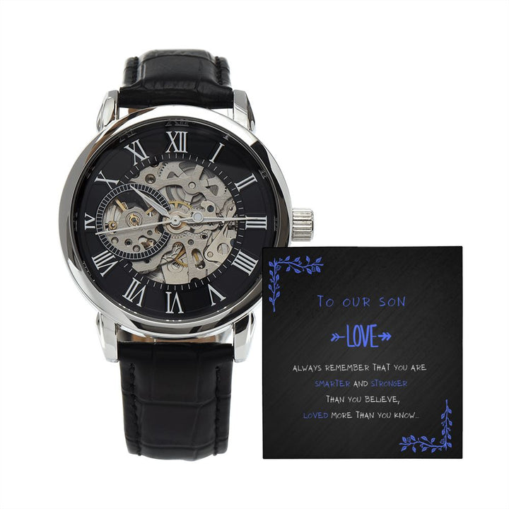 "To our Son"  Men's Openwork Watch