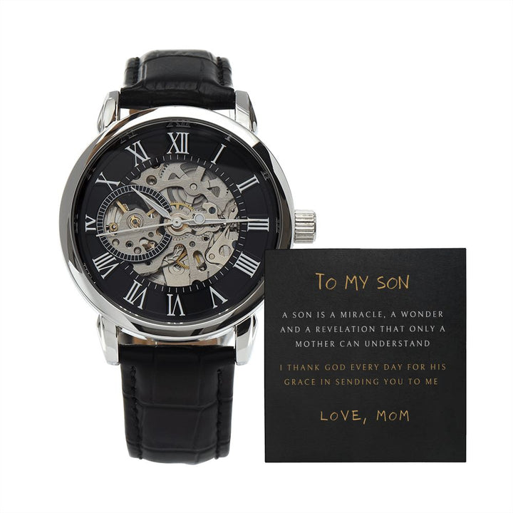 "To my Son" from Mum Men's Openwork Watch