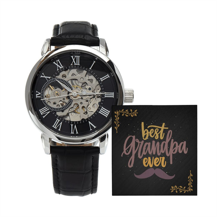 "Best Grandpa ever" Men's Openwork Watch