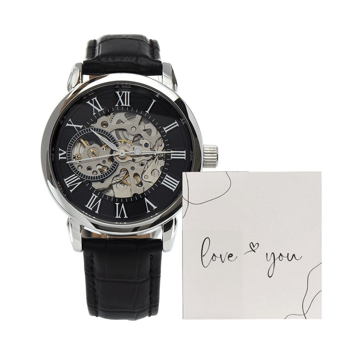 "Love you" Men's Openwork Watch