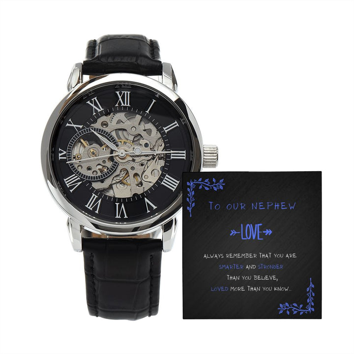 "To our Nephew" Men's Openwork Watch