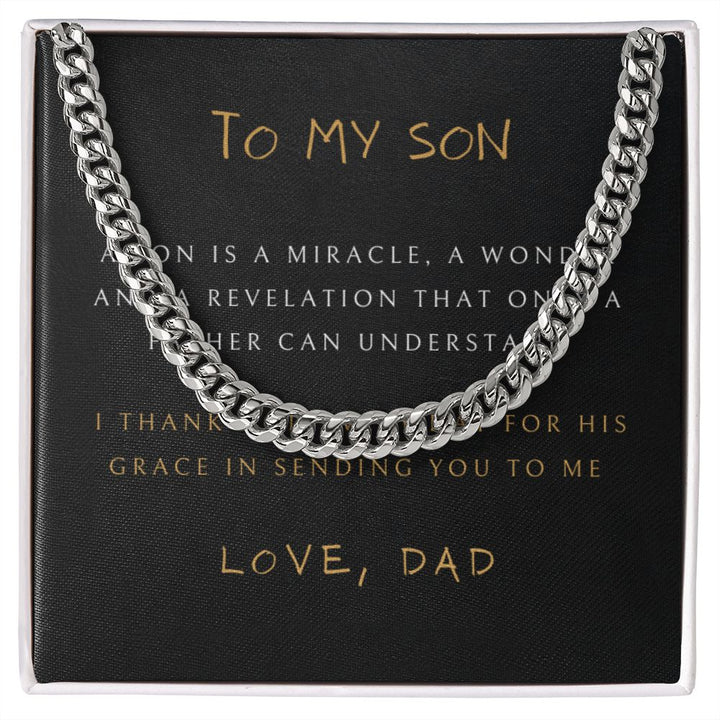 "To my Son" from Dad Cuban Link Chain