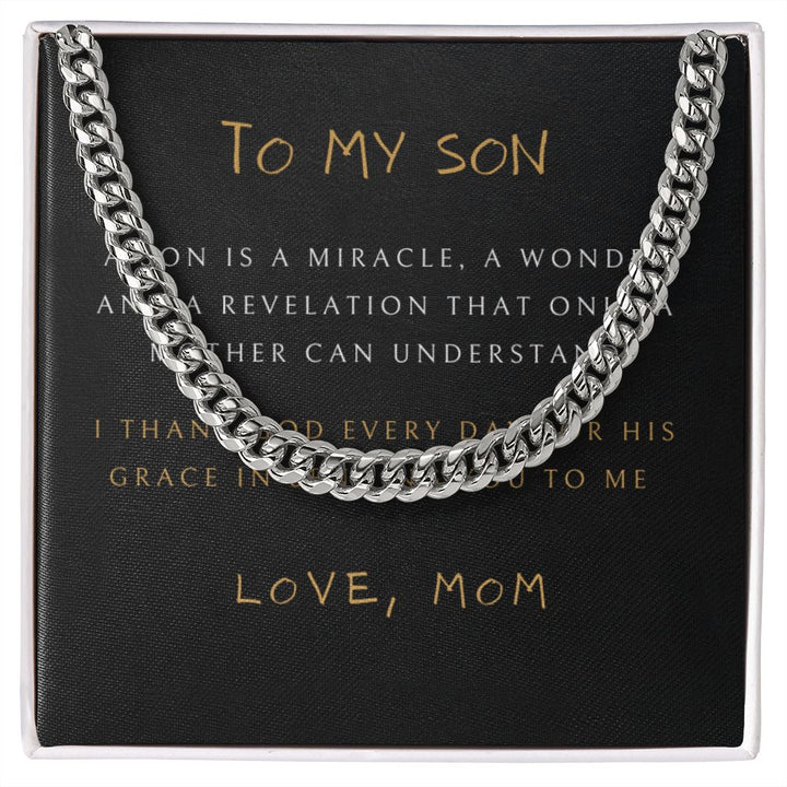 "To my Son" from mum Cuban Link Chain