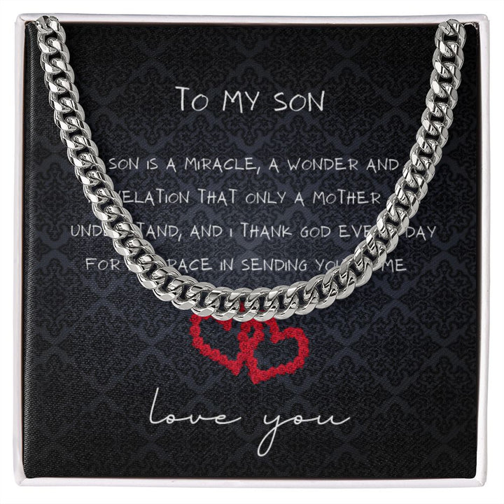 "To my Son" from mother Cuban Link Chain