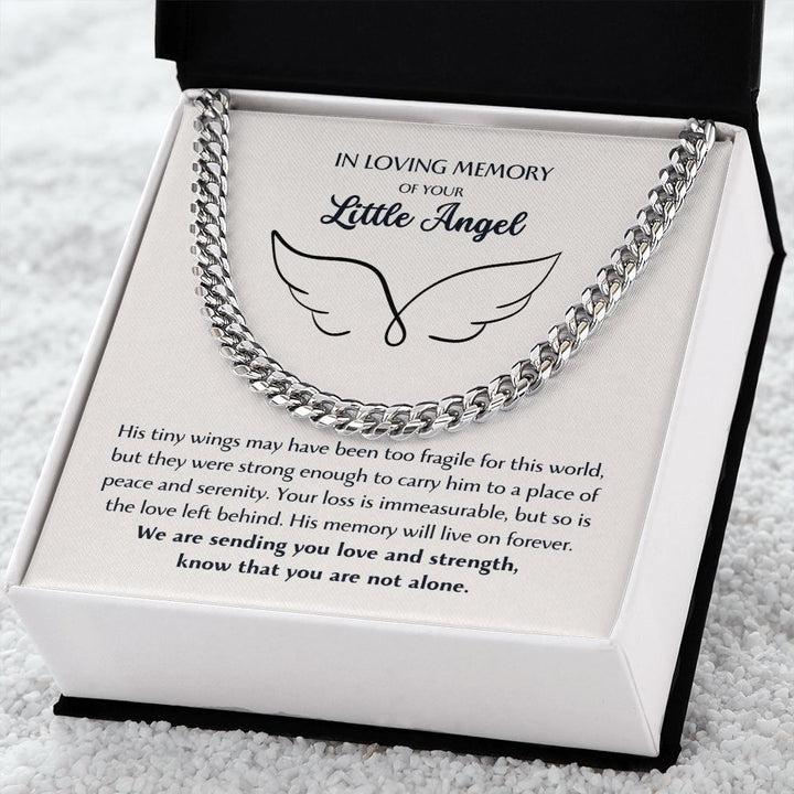 Sympathy gift Baby Loss, Miscarriage for father - Your Little angel - Cuban Link Chain