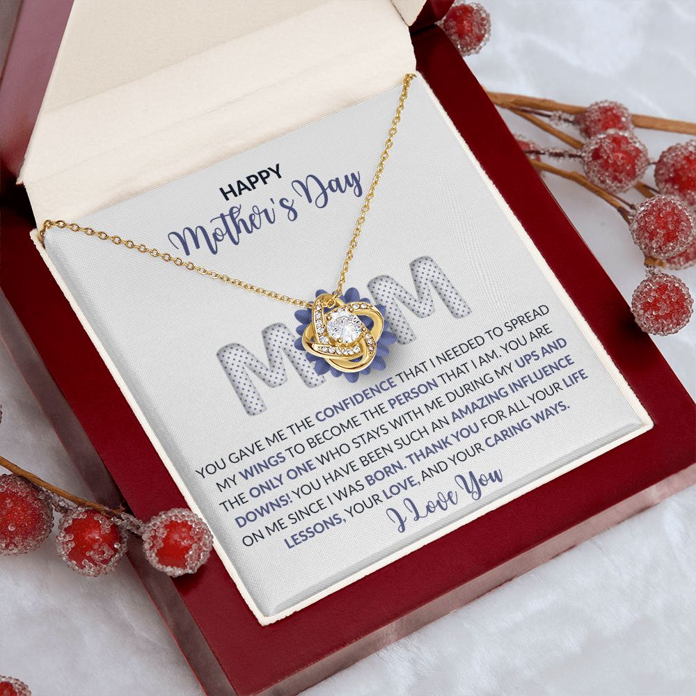 HAPPY Mother's Day - You gave me the confidence that I needed - Necklace White or Yellow Gold Finish with Zirconia crystals