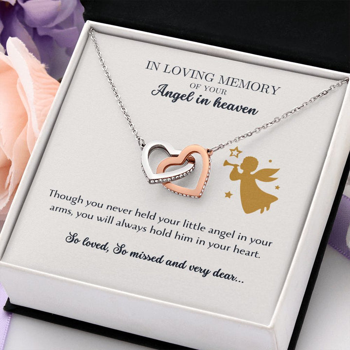 In loving memory of your angel in heaven - Hearts Necklace