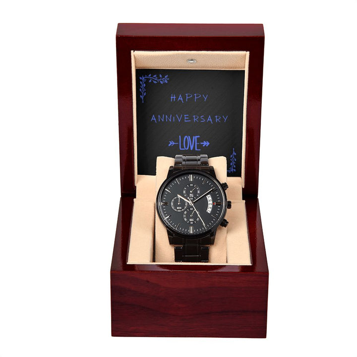 Happy Anniversary - Black Chronograph Watch