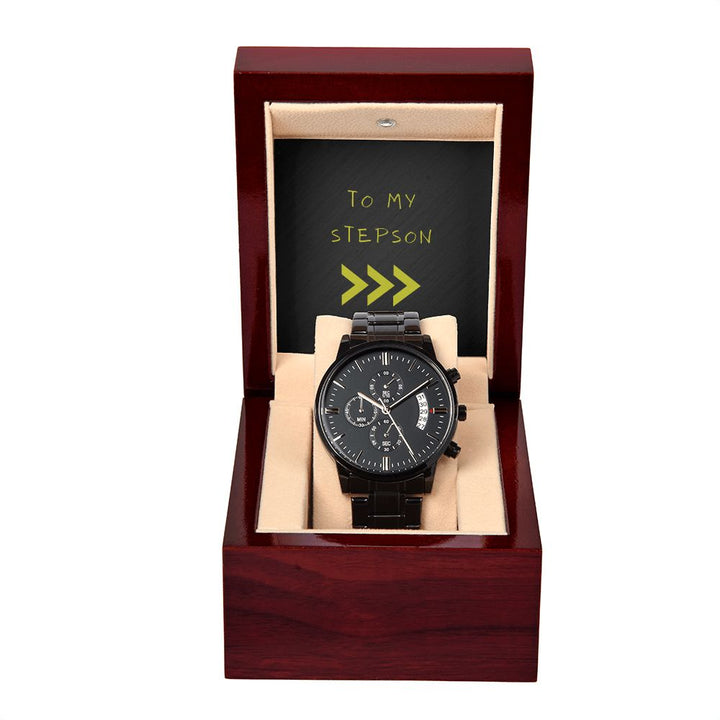 To my Stepson - Black Chronograph Watch