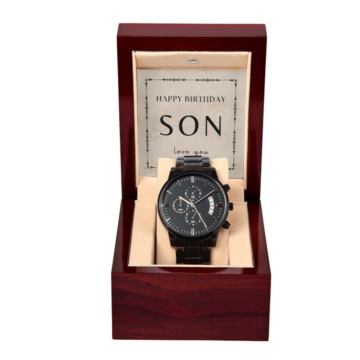Happy birthday Son - Love you - Black Chronograph Watch