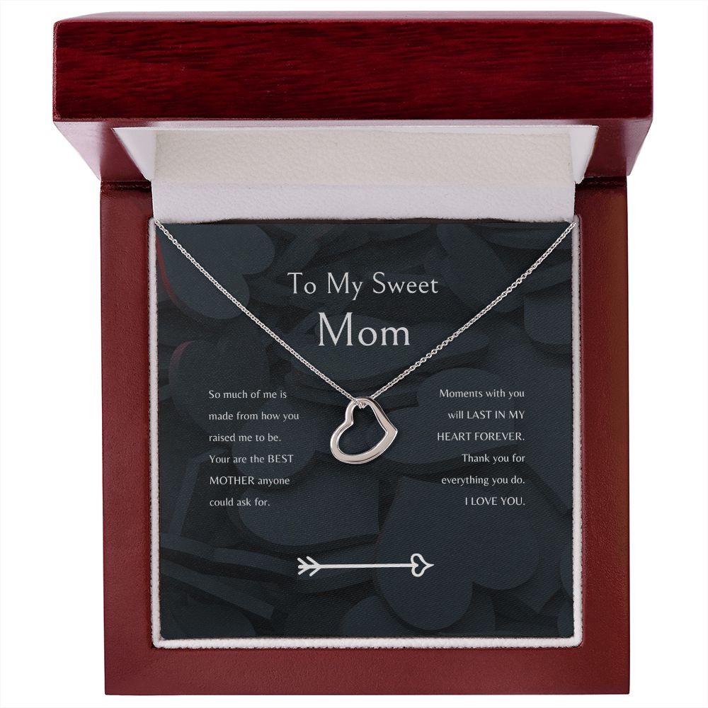 To my Sweet Mom - Delicate Heart Necklace