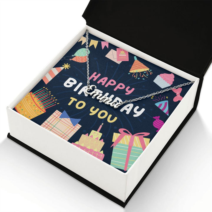 "Happy Birthday" Custom Name Necklace