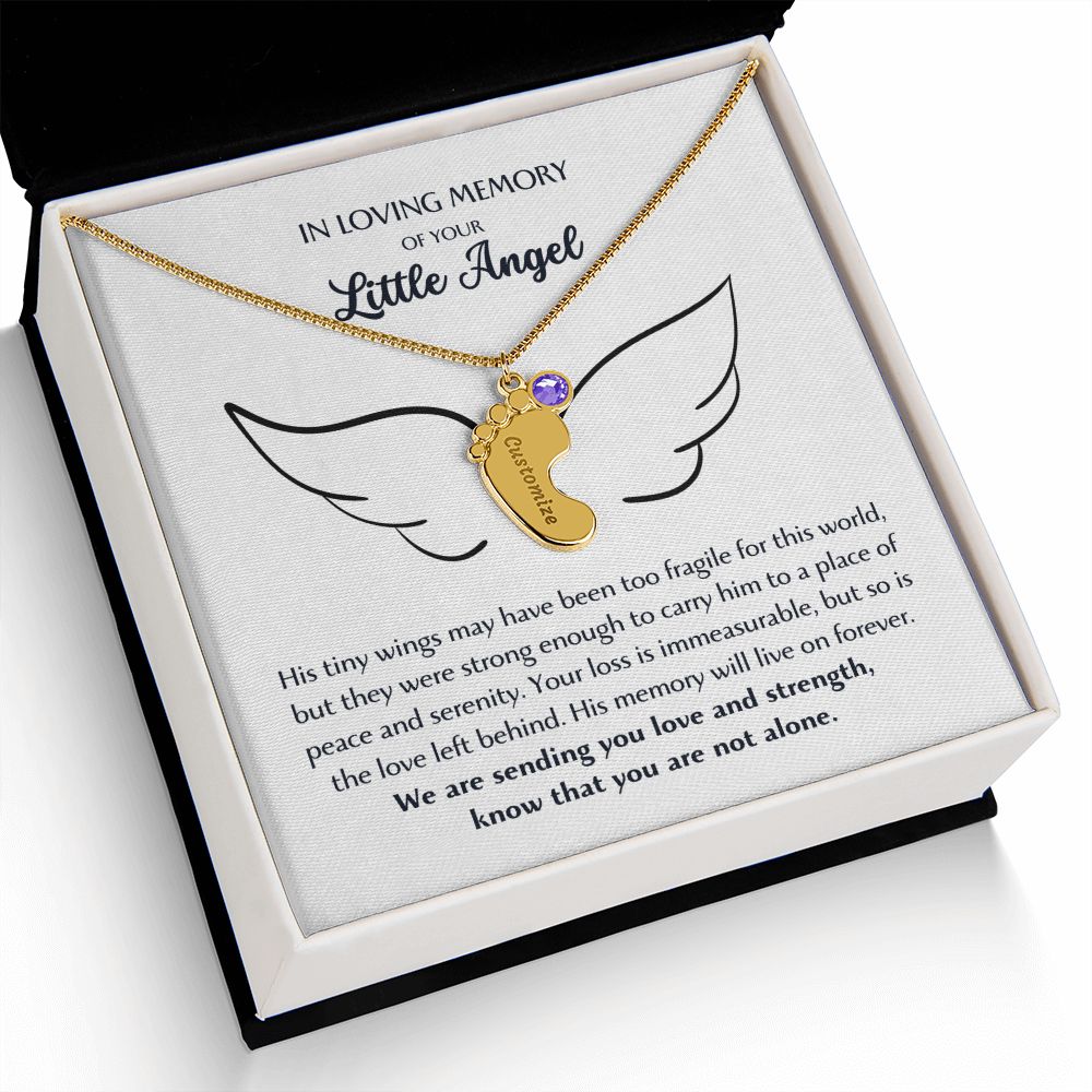Sympathy Gift Miscarriage, Baby Loss - In Loving Memory - Custom Baby feet Necklace